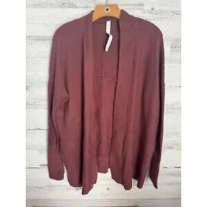 Cashlu Lululemon Cardigan Women's Size 6 Smokey Red Pink Knit Long Sleeve
